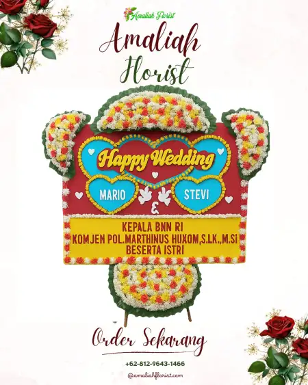 Papan Bunga Pernikahan Srimanganten